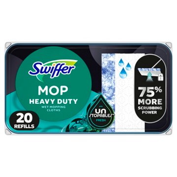 Swiffer Heavy Duty Mop Wet Multi-Surface Cloth Refills - Unstopables Fresh Scent, 20 ct