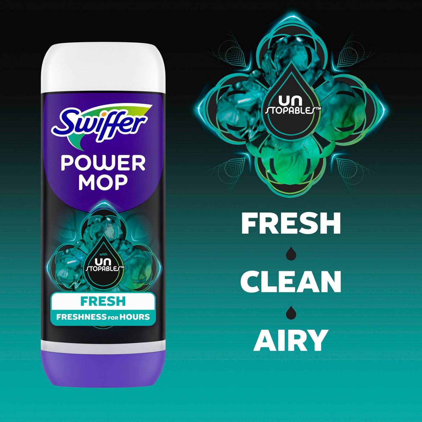 Swiffer PowerMop Floor Cleaning Solution - Unstopables Fresh Scent; image 3 of 9