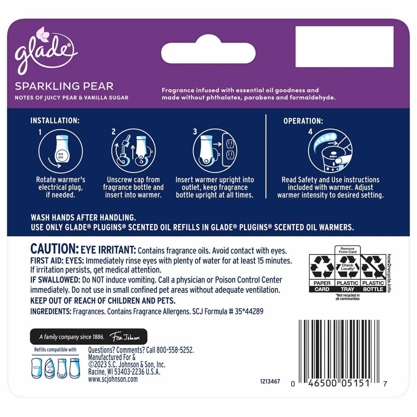 Glade PlugIns Scented Oil Air Freshener Refills - Sparkling Pear; image 2 of 2