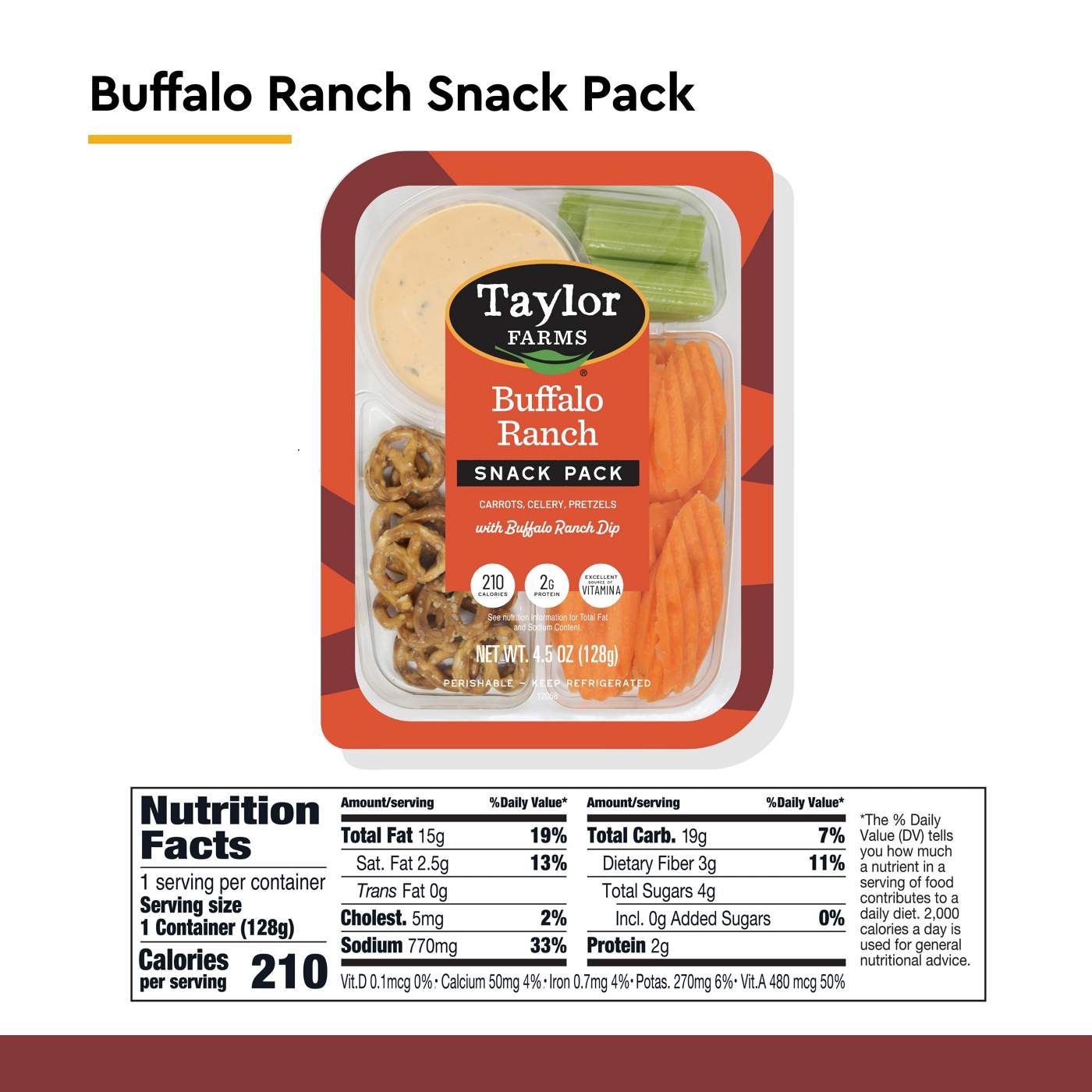 Taylor Farms Buffalo Ranch Snack Tray; image 3 of 5