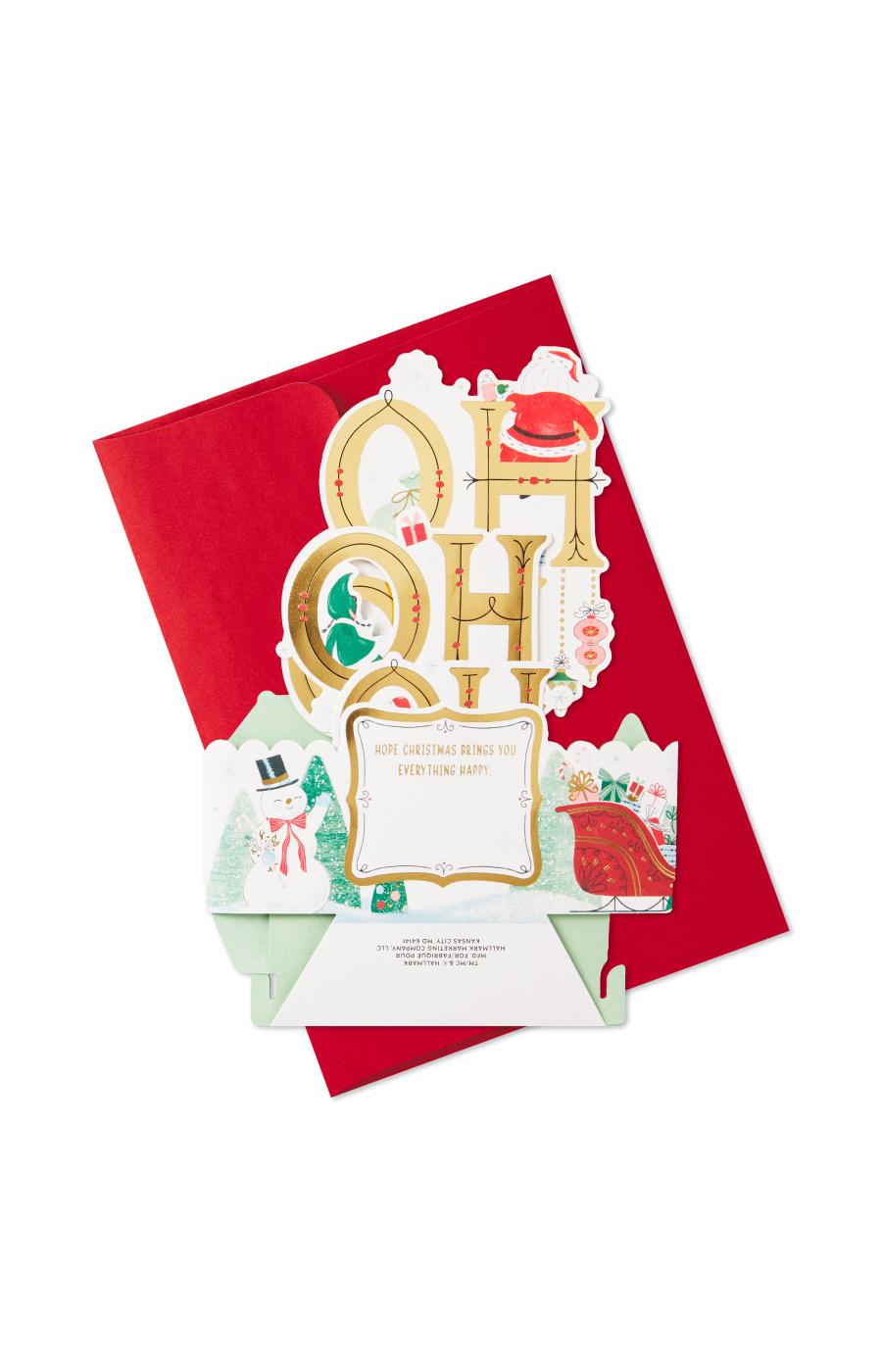 Hallmark Paper Wonder Ho Ho Ho Santa Pop Up Christmas Card - S32, S4; image 6 of 7