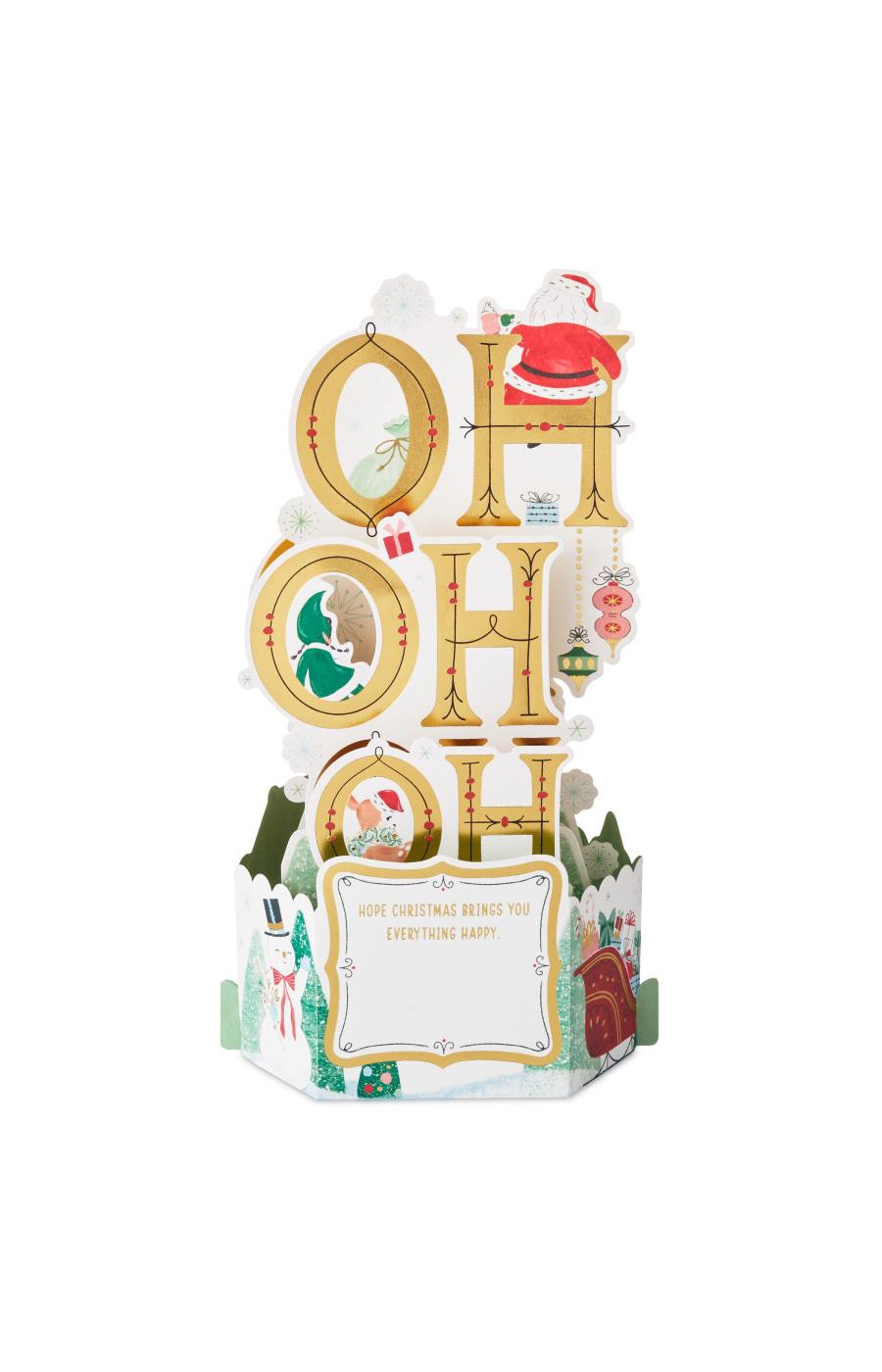 Hallmark Paper Wonder Ho Ho Ho Santa Pop Up Christmas Card - S32, S4; image 7 of 7