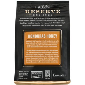 CAFE Olé by H-E-B Reserve Single Origin Whole Bean Honduras Honey Coffee, 12 oz