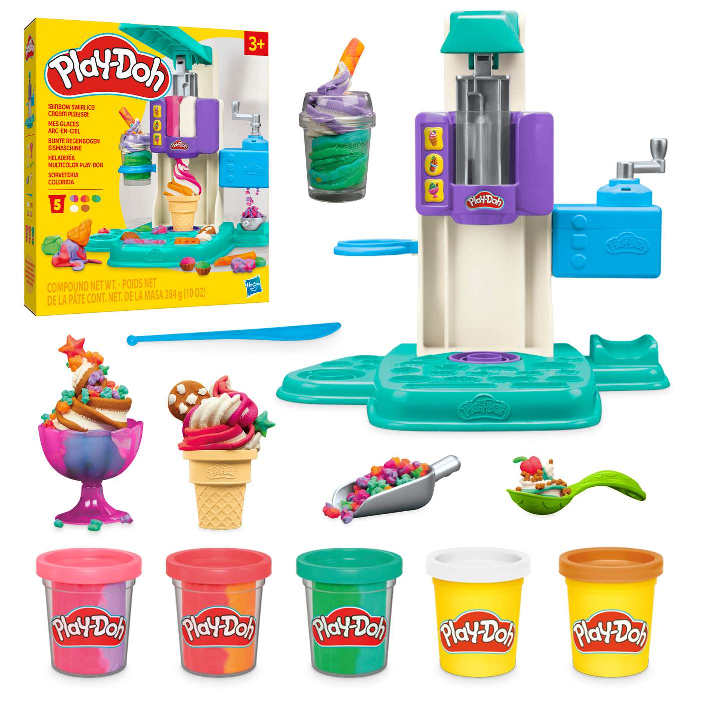 Play-Doh Rainbow Swirl Ice Cream Playset; image 4 of 4