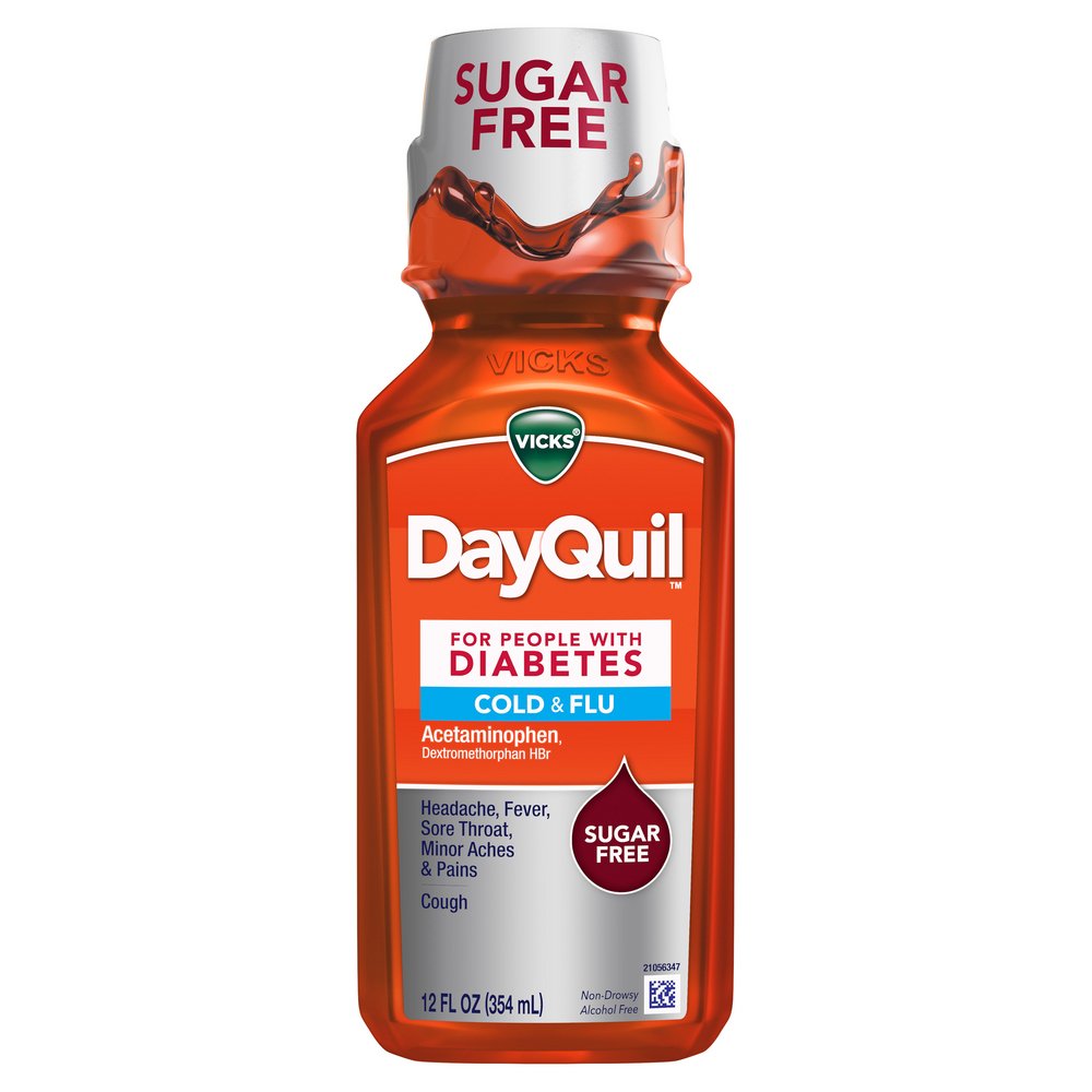 Vicks DayQuil Diabetes Cold & Flu Liquid - Shop Cough, cold & flu at H-E-B