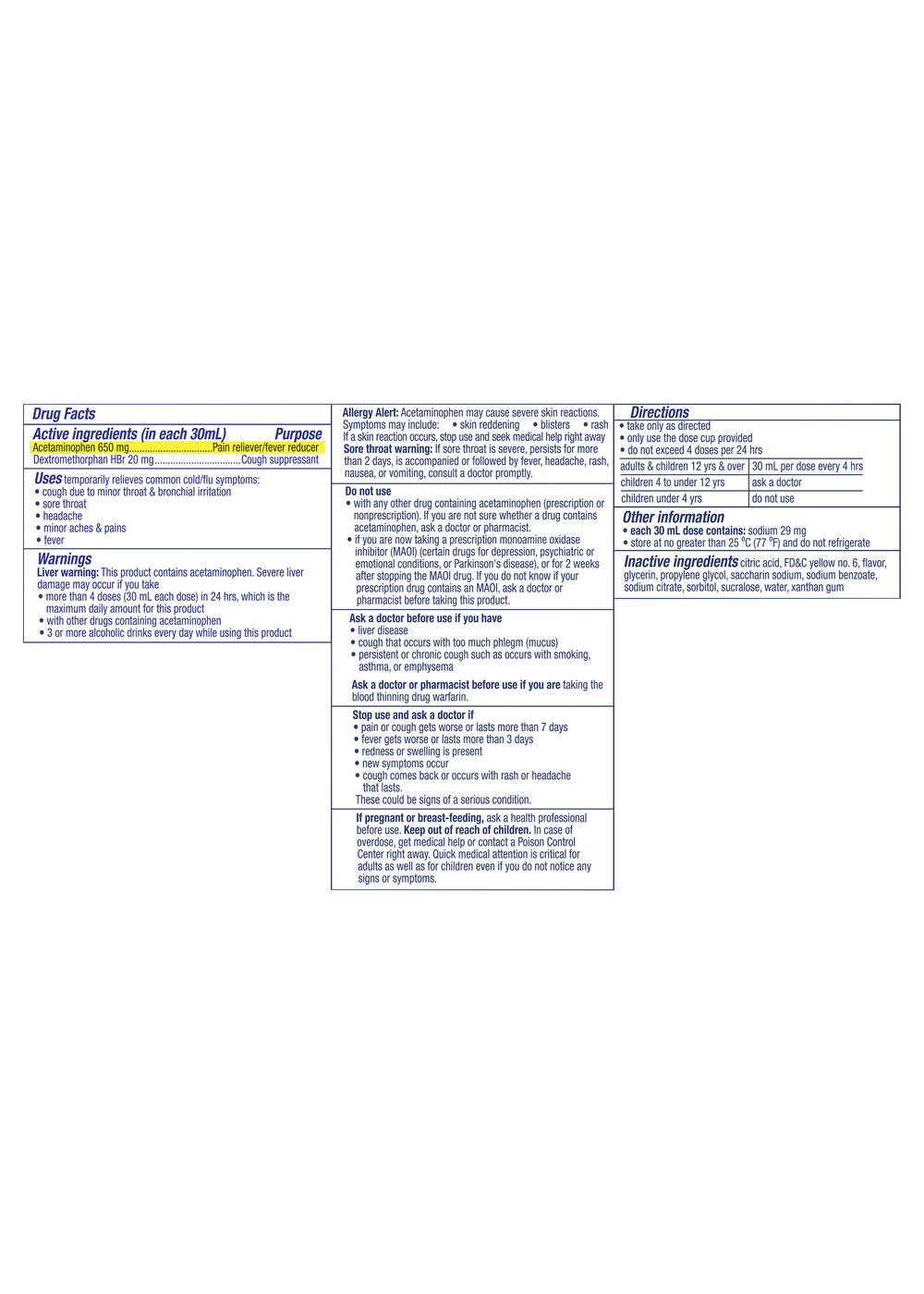 Vicks DayQuil Diabetes Cold & Flu Liquid; image 2 of 6