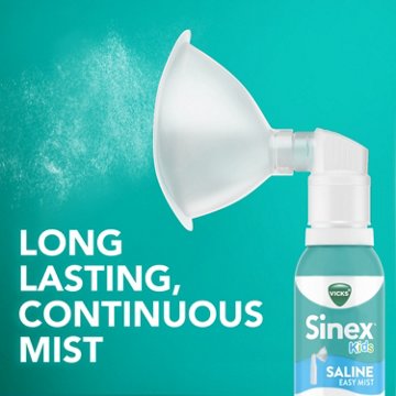 Vicks Sinex Kids Saline Easy Mist, Gently Clears & Soothes Everyday Stuffy Noses