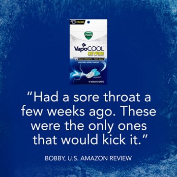 Vicks VapoCOOL SEVERE Max Strength Menthol Sore Throat Lozenge, Winterfrost Flavor