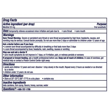 Vicks VapoCOOL SEVERE Max Strength Menthol Sore Throat Lozenge, Honey Lemon Flavor