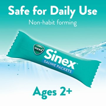 Vicks Sinex Saline Nasal Rinse Starter Kit, Fast & Effective Relief for Everyday Congestion from Sinus & Allergy