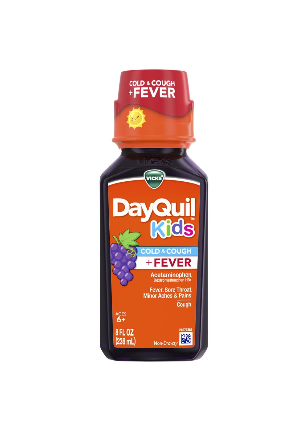 Vicks DayQuil Kids Cold & Cough + Fever Liquid - Grape; image 1 of 3