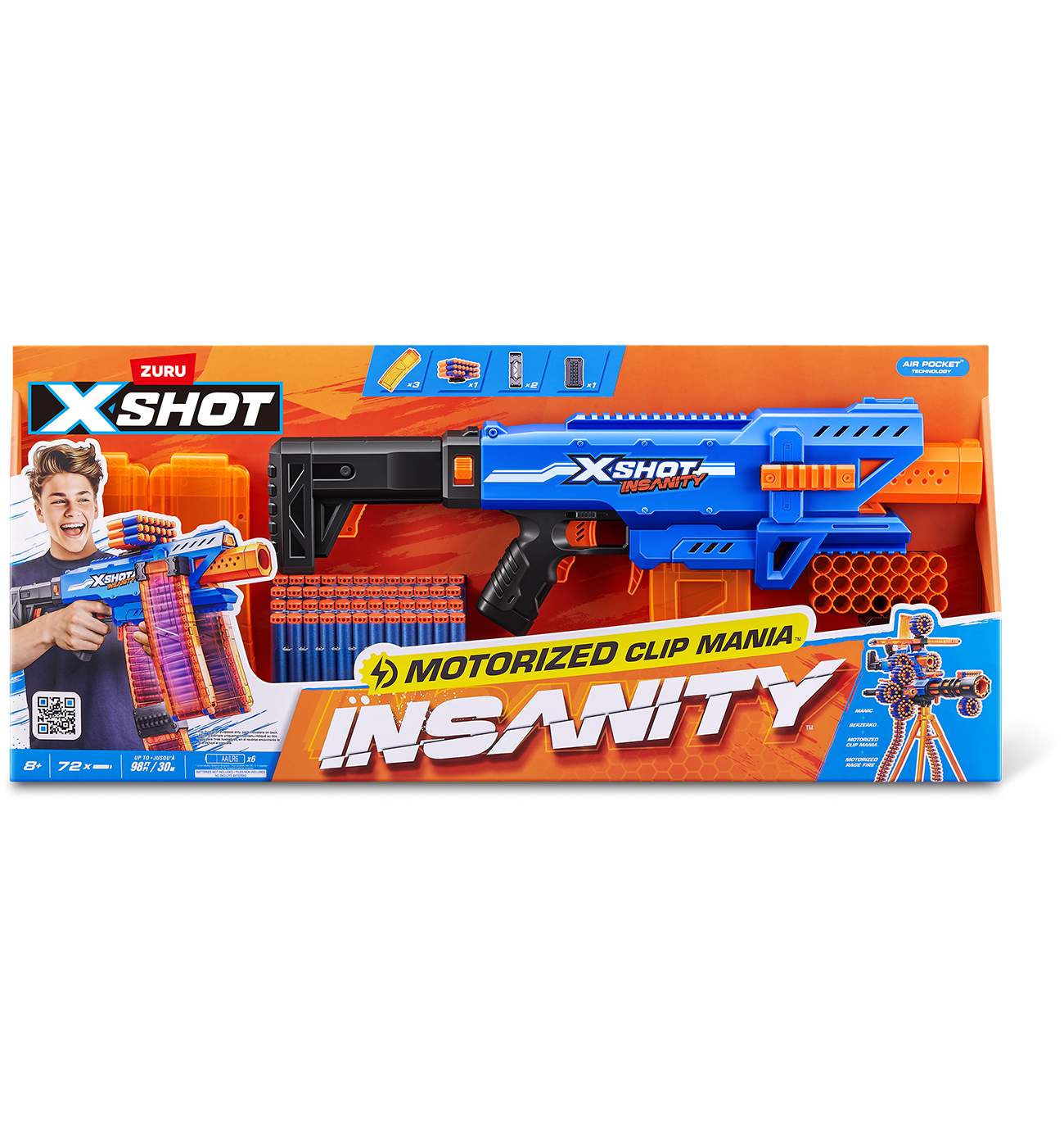 Zuru XSHOT Insanity Motorized Clip Mania Dart Blaster; image 1 of 3
