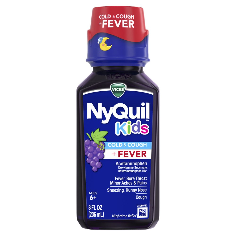 Vicks NyQuil Kids Cold & Cough + Fever Liquid - Grape - Shop Cough ...