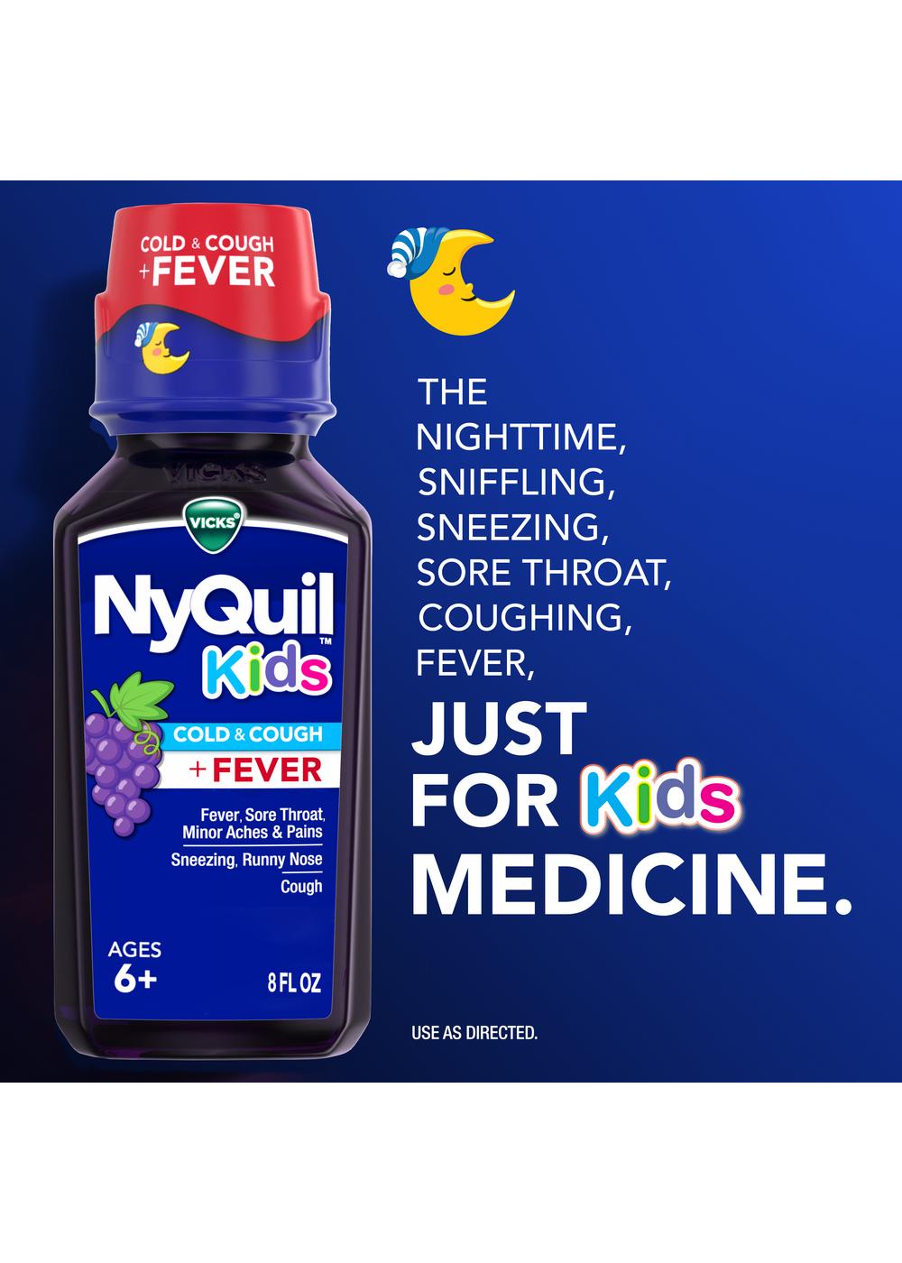 Vicks NyQuil Kids Cold & Cough + Fever Liquid - Grape; image 7 of 7