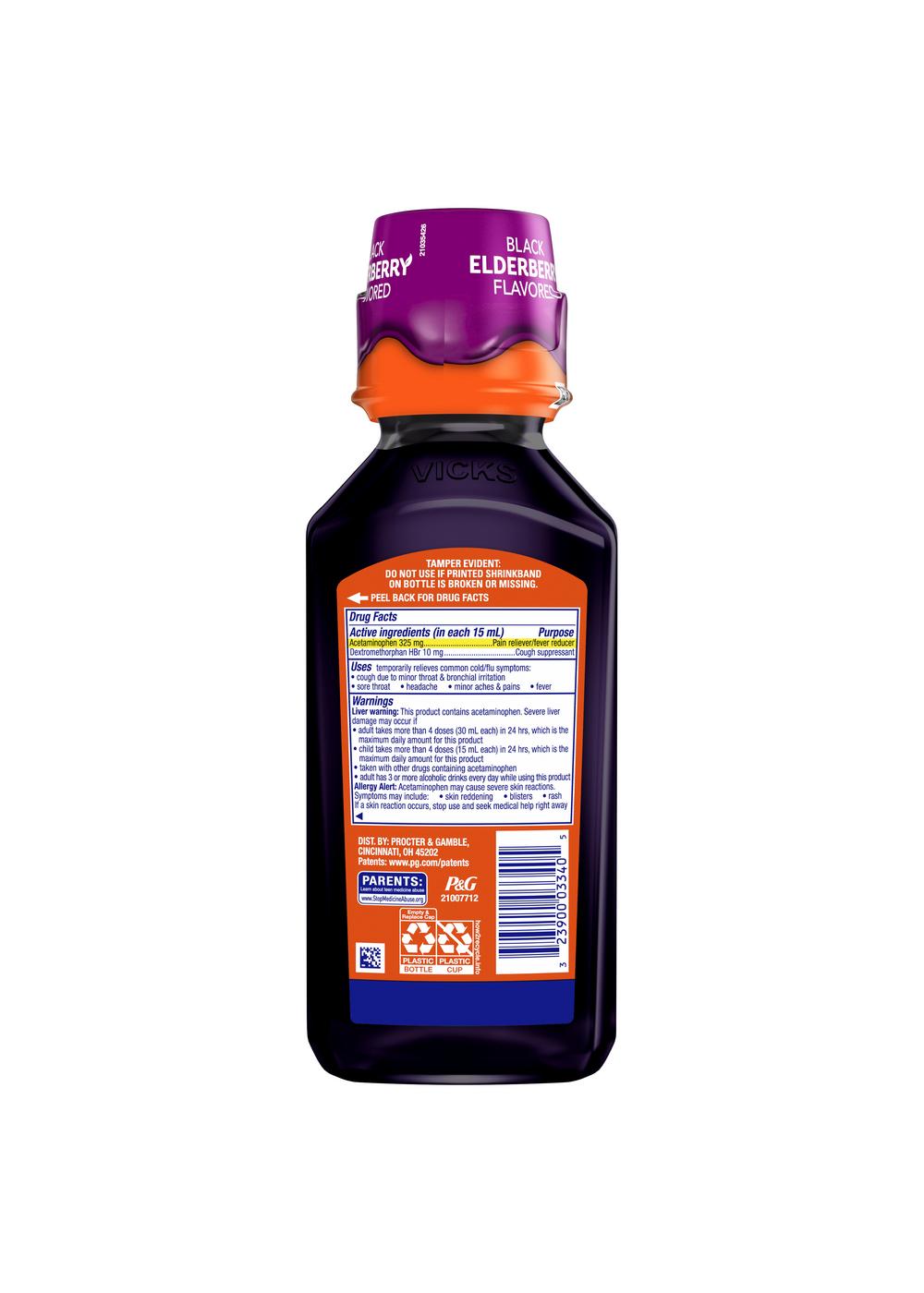 Vicks DayQuil Elderberry Cold & Flu Liquid; image 4 of 5