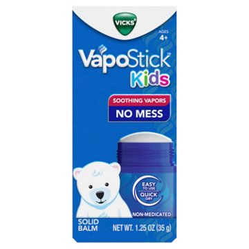 Vicks VapoStick Kids, Solid Balm, Soothing Non-Medicated Vicks Vapors, Easy To Use No Touch Applicator