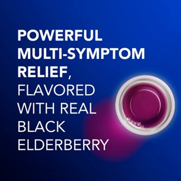 Vicks NyQuil Cold & Flu Relief Liquid Over-the-Counter Medicine, Powerful Multi-Symptom Nighttime Relief, Elderberry Flavor