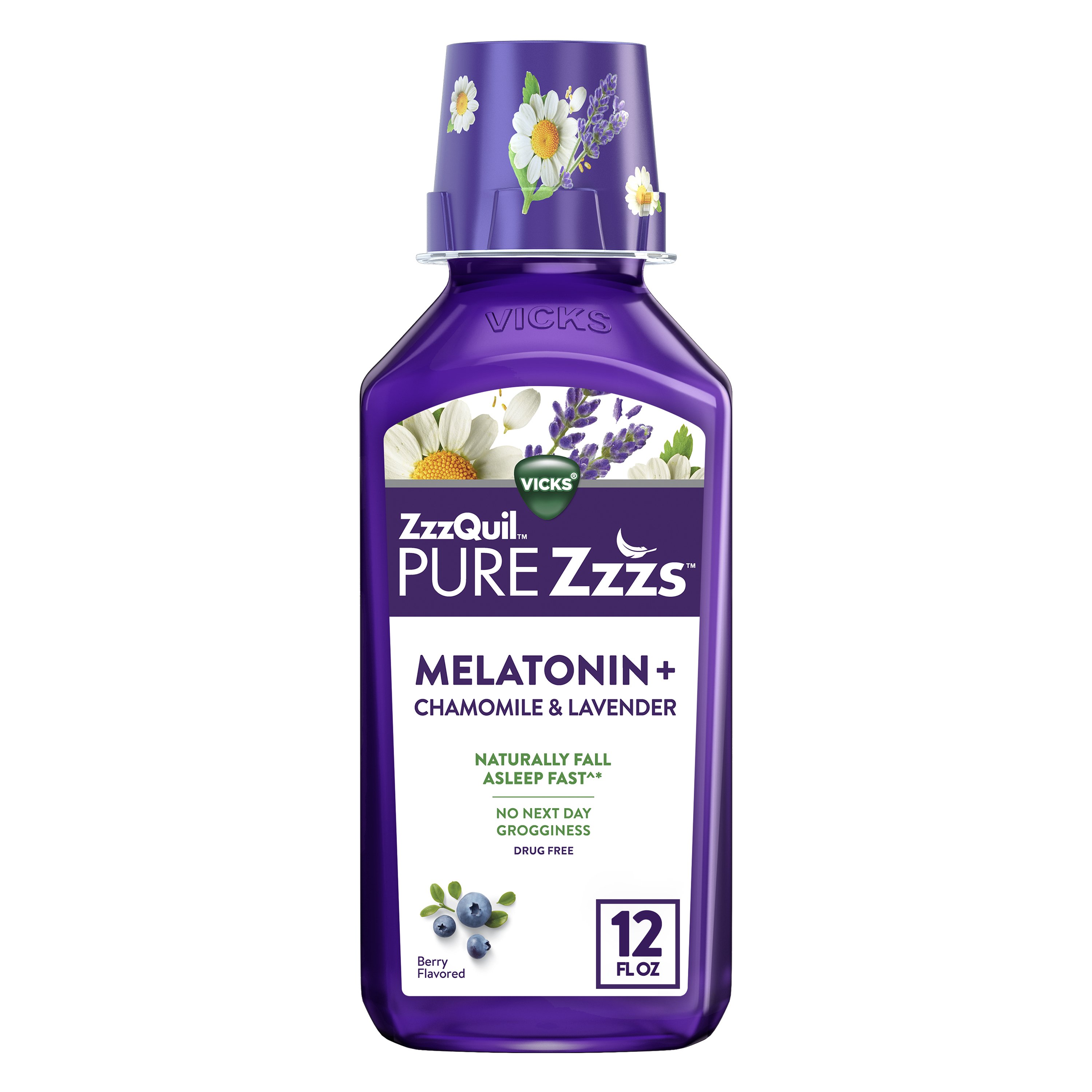 Vicks ZzzQuil Pure Zzzs Melatonin Liquid, Sleep Aid with Chamomile