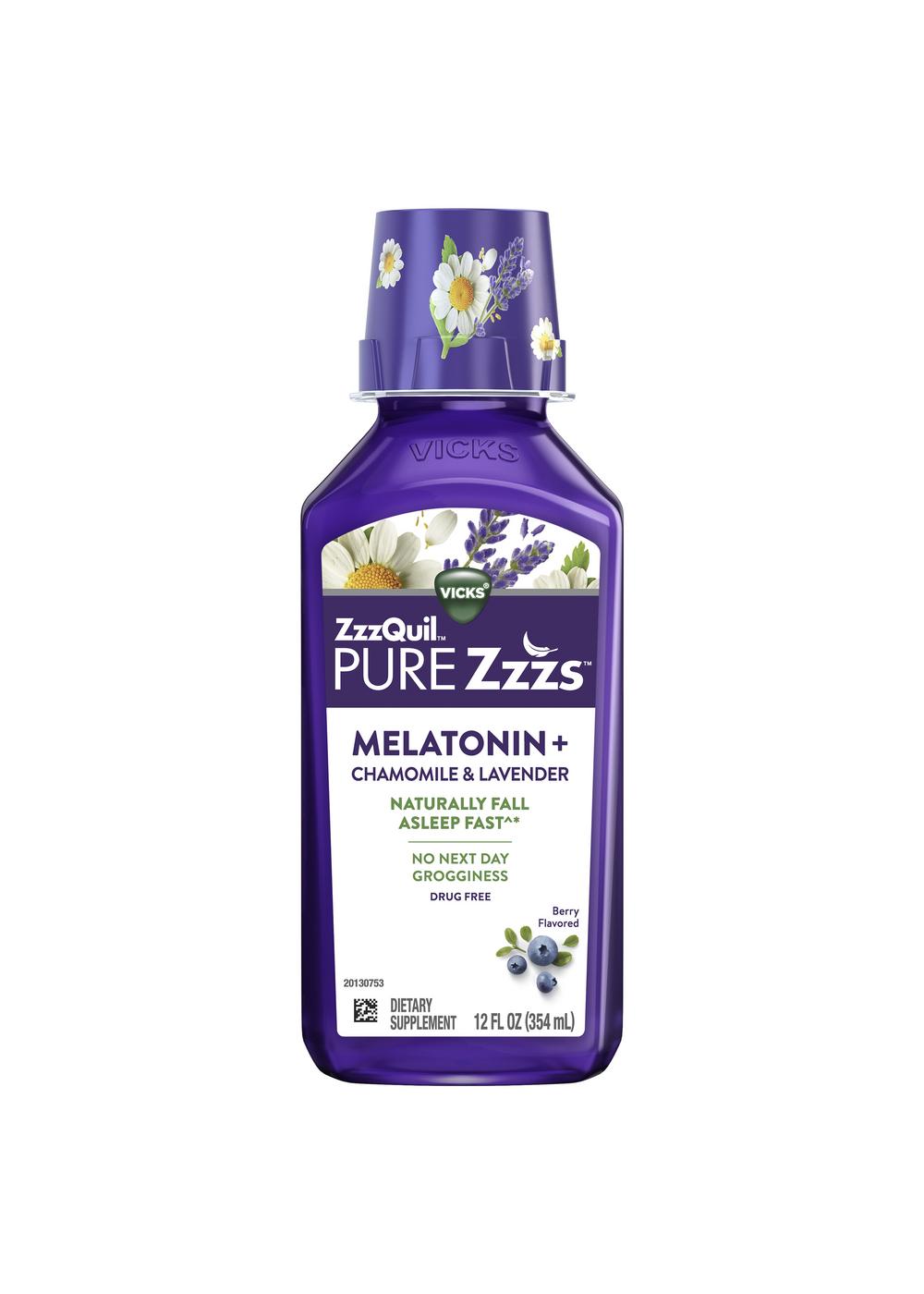 Vicks ZzzQuil Pure Zzzs Liquid Melatonin - Berry; image 1 of 5