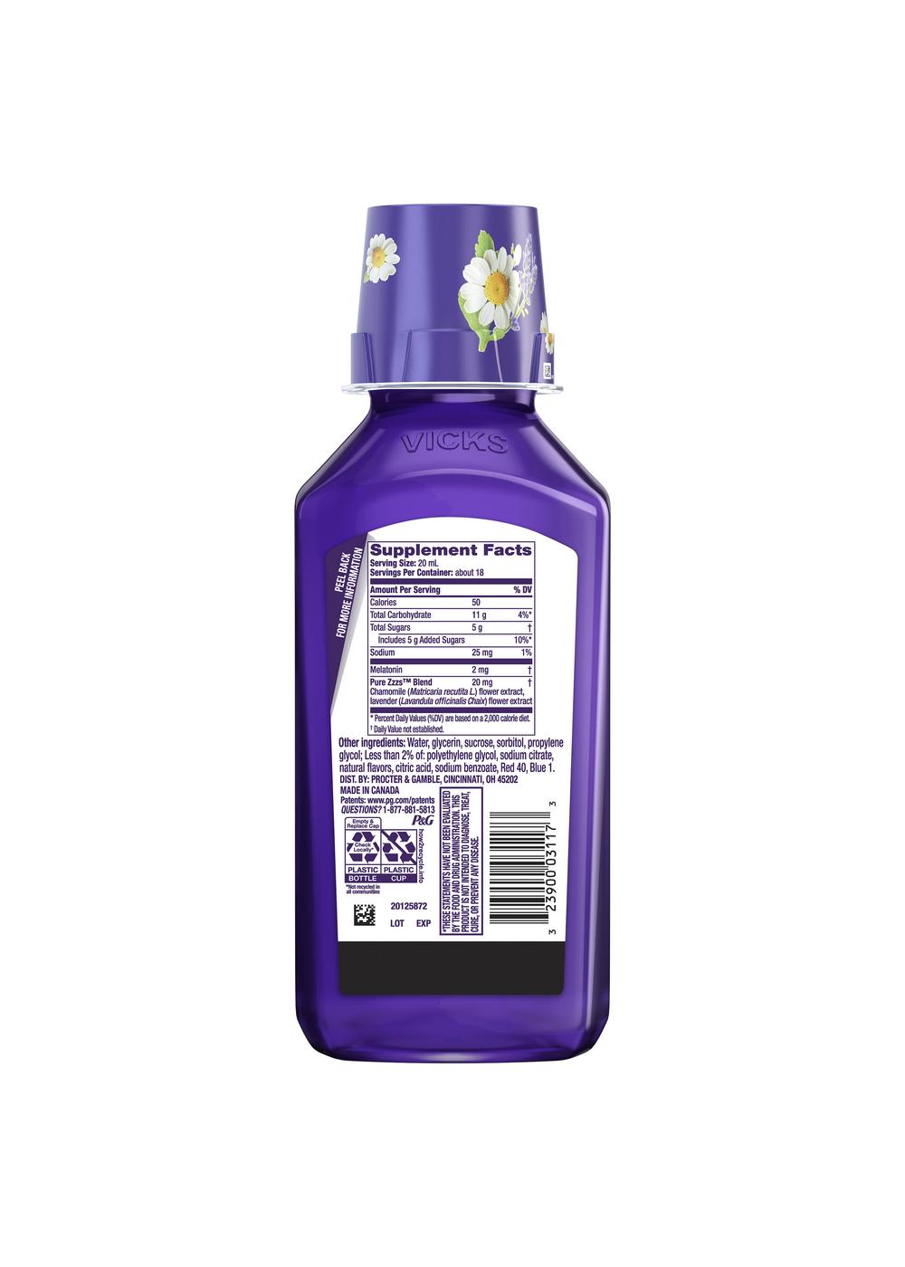 Vicks ZzzQuil Pure Zzzs Liquid Melatonin - Berry; image 4 of 5