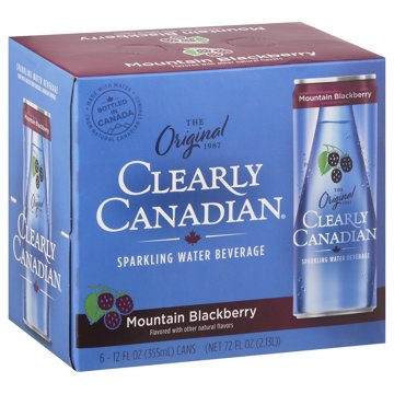 Clearly Canadian Mountain Blackberry Sparkling Water 6 pk Cans