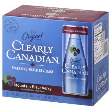 Clearly Canadian Mountain Blackberry Sparkling Water 6 pk Cans