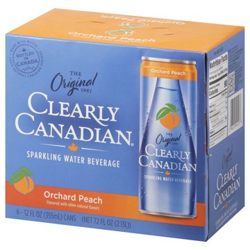 Clearly Canadian Orchard Peach Sparkling Water 6 pk Cans