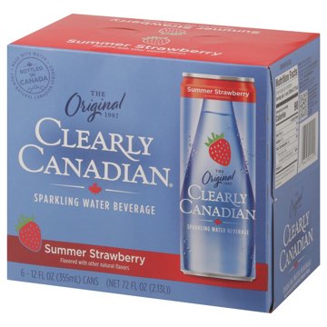 Clearly Canadian Summer Strawberry Sparkling Water 6 pk Cans