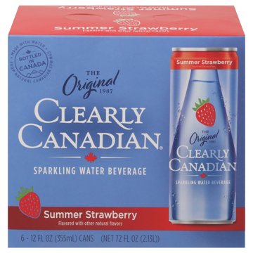 Clearly Canadian Summer Strawberry Sparkling Water 6 pk Cans