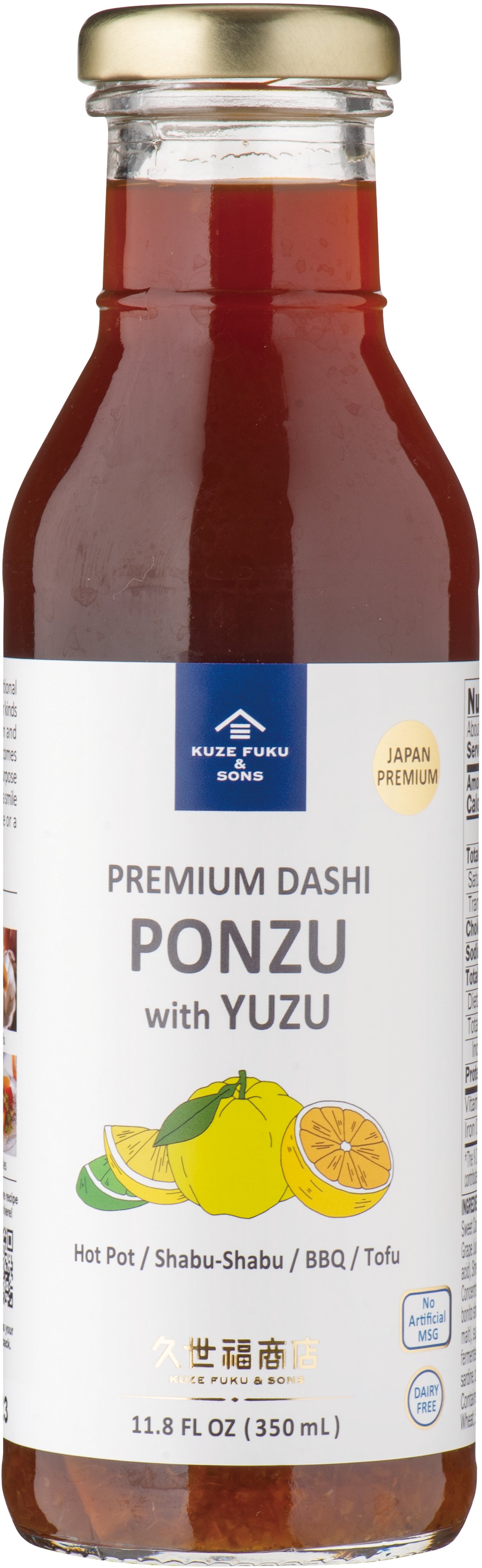 その他 yuzu_mon Kuze Fuku & Sons Premium Dashi Ponzu with Yuzu, 11.8 oz | Central