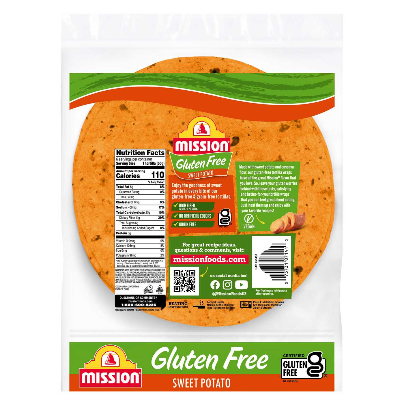 Mission Gluten Free Sweet Potato Tortillas 6 Count; image 7 of 8