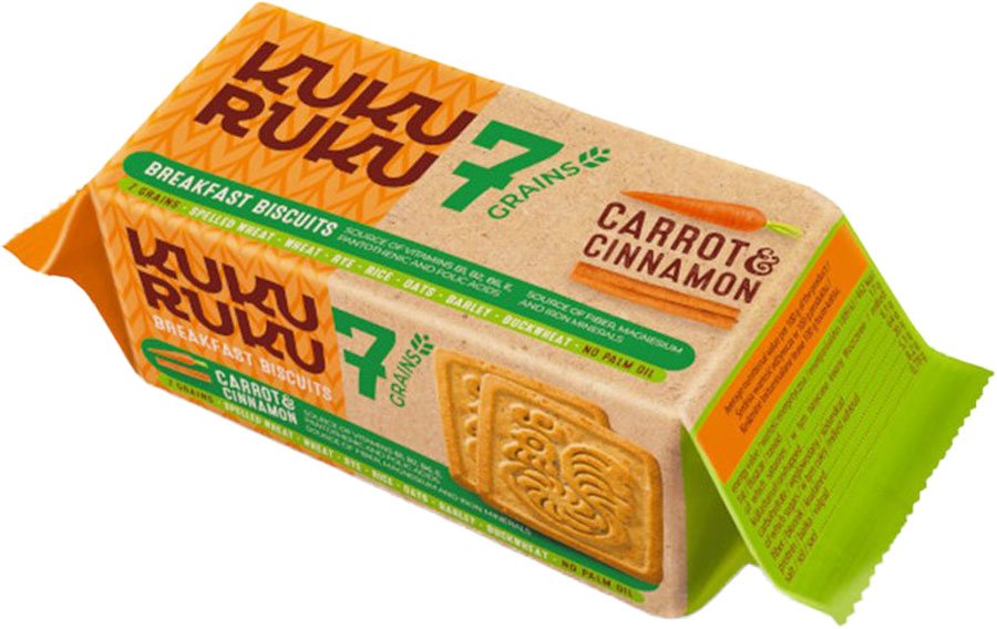 Kuku Ruku Carrot & Cinnamon 7 Grain Oven Baked Breakfast Biscuits, 5.64 ...
