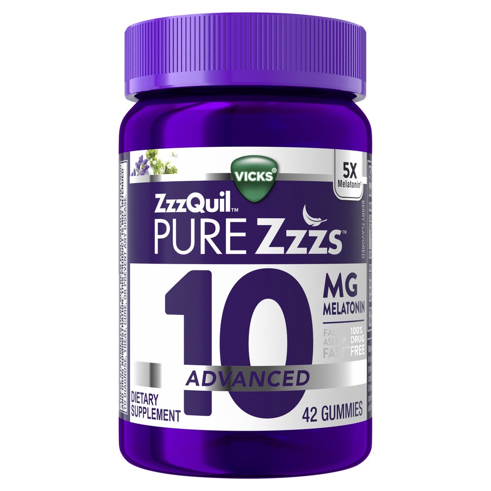 Vicks ZzzQuil Pure Zzzs Advanced Melatonin Gummies - 10 mg - Shop Sleep ...