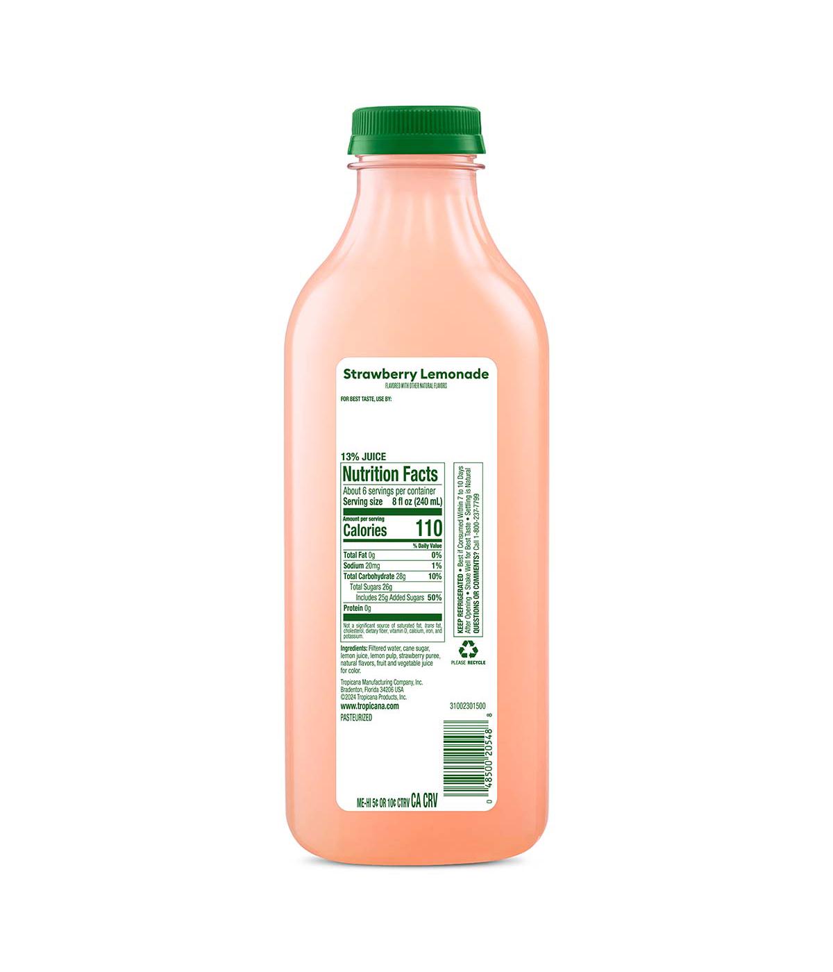 Tropicana Strawberry Lemonade; image 2 of 2