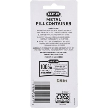 H-E-B Metal Keychain Pill Fob Container