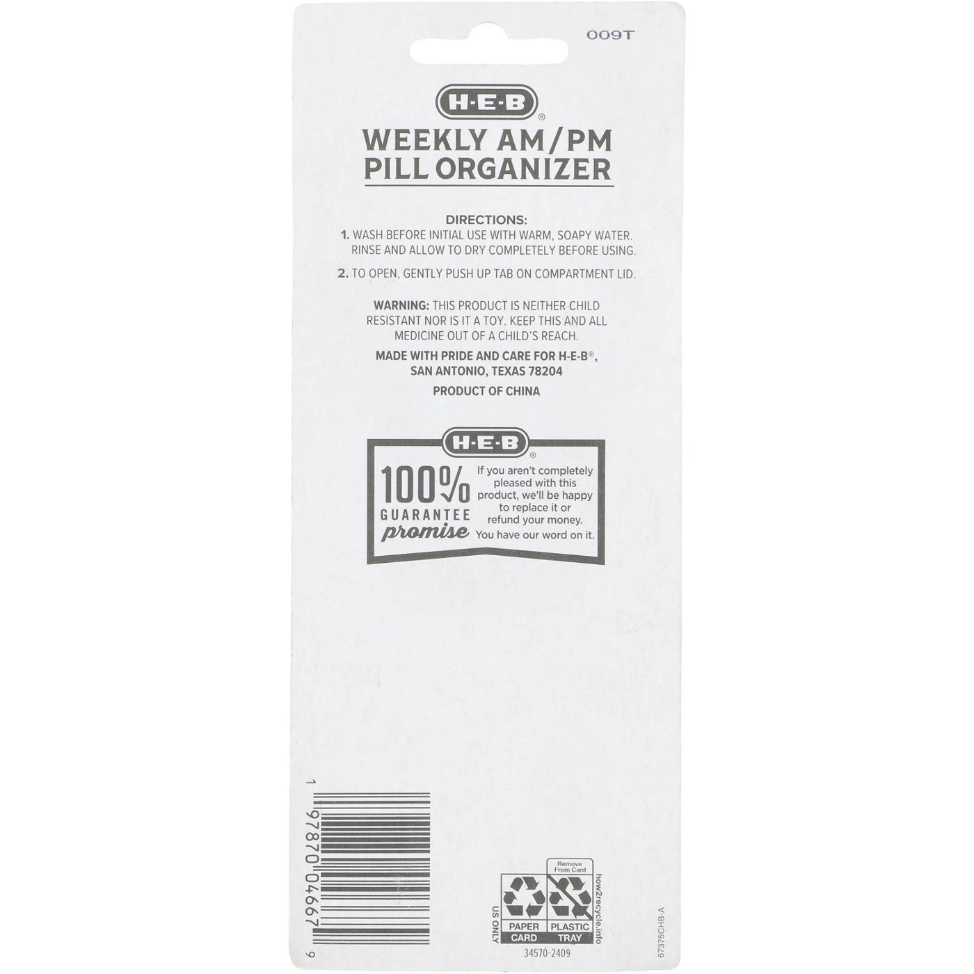 H-E-B Weekly AM & PM Pill Organizer; image 3 of 3