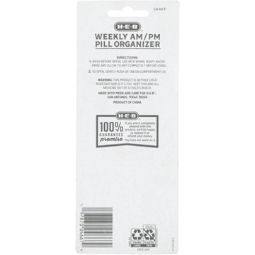 H-E-B Weekly AM & PM Pill Organizer