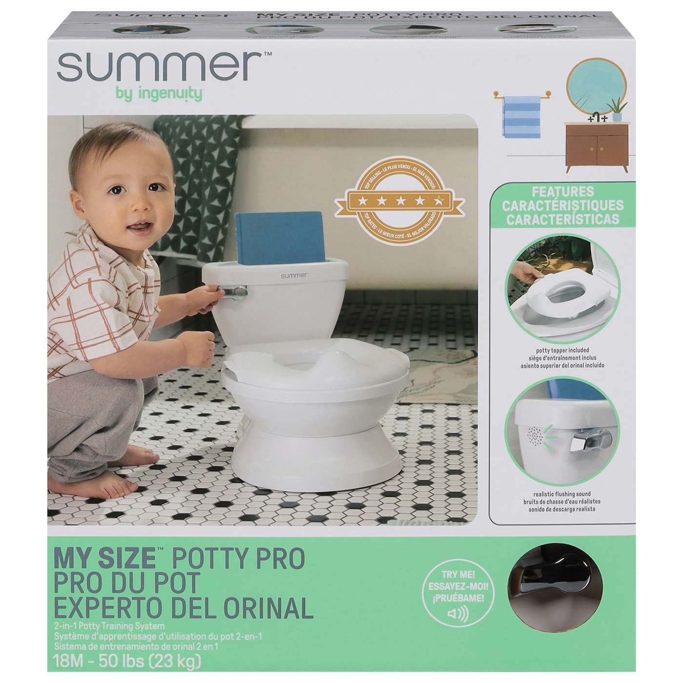 Summer by Ingenuity My Size Potty Pro 2-in-1 Potty Training System - White; image 2 of 5