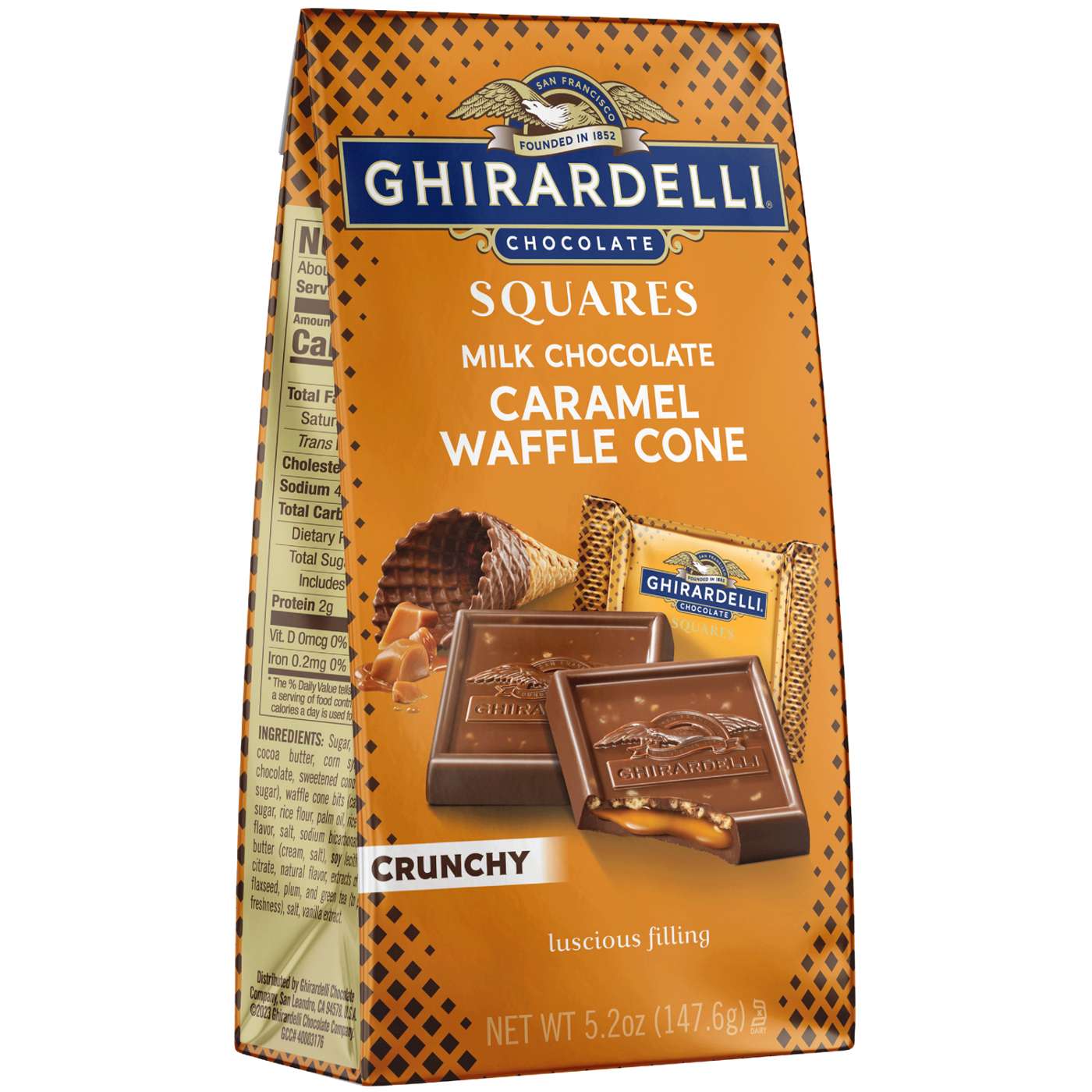 Ghirardelli Milk Chocolate Caramel Waffle Cone Squares; image 2 of 7