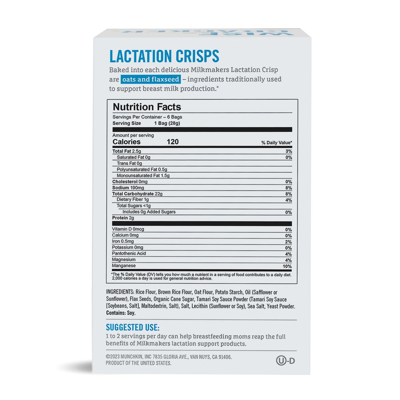 Munchkin Milkmakers Lactation Crisps Crackers - Sea Salt; image 3 of 4