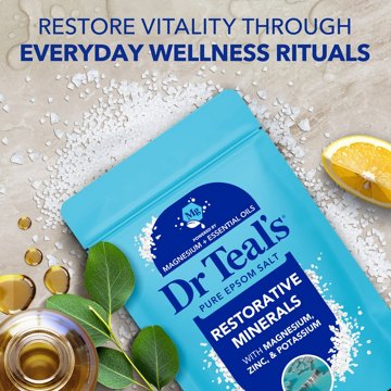 Dr Teal's Pure Epsom Salt Magnesium Soaking Solution - Restorative Minerals, 3 lb