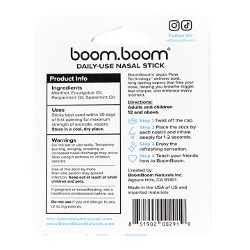 BoomBoom Mint Nasal Stick