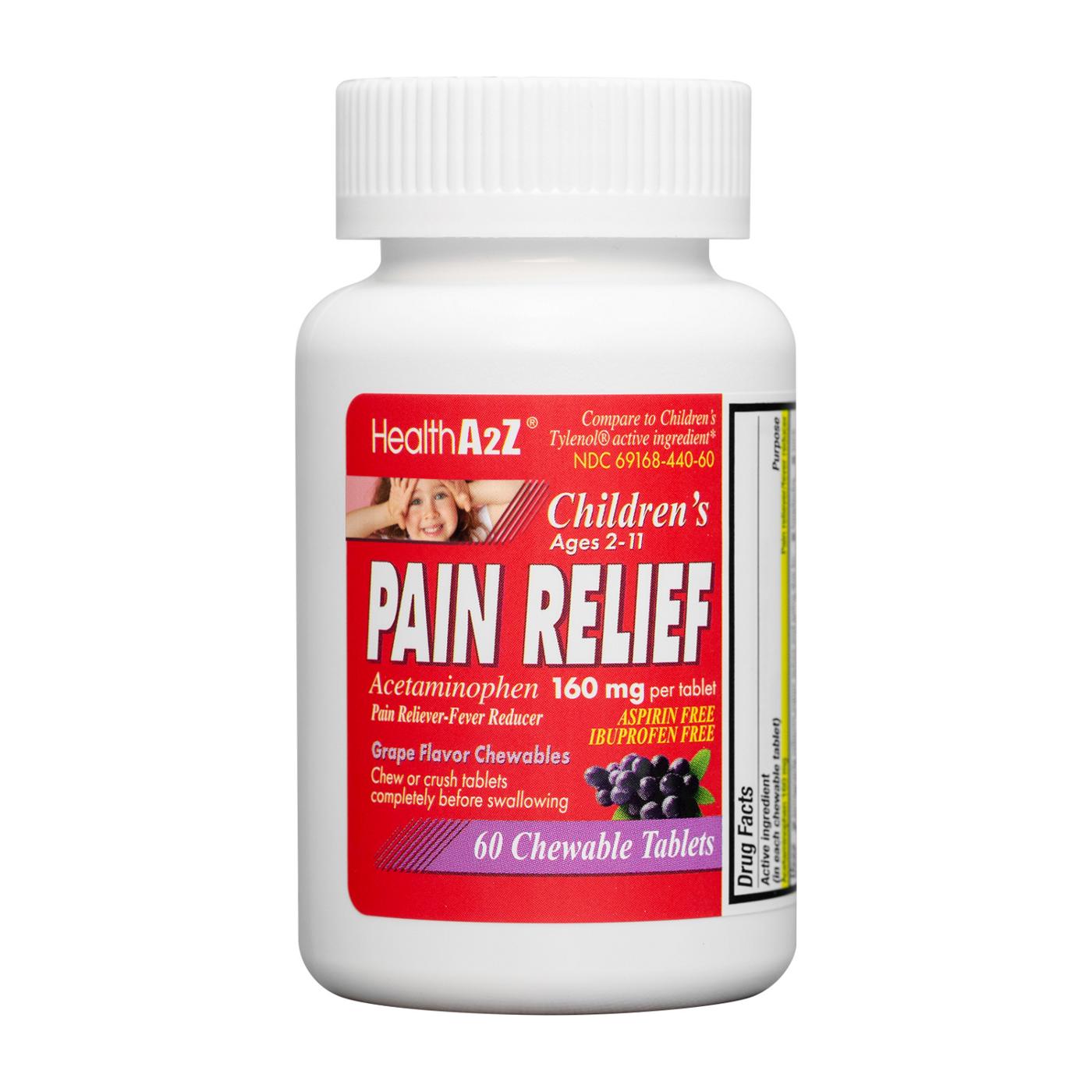 Health A2Z Children's Pain Relief Chewable Tablets - Cherry; image 1 of 3