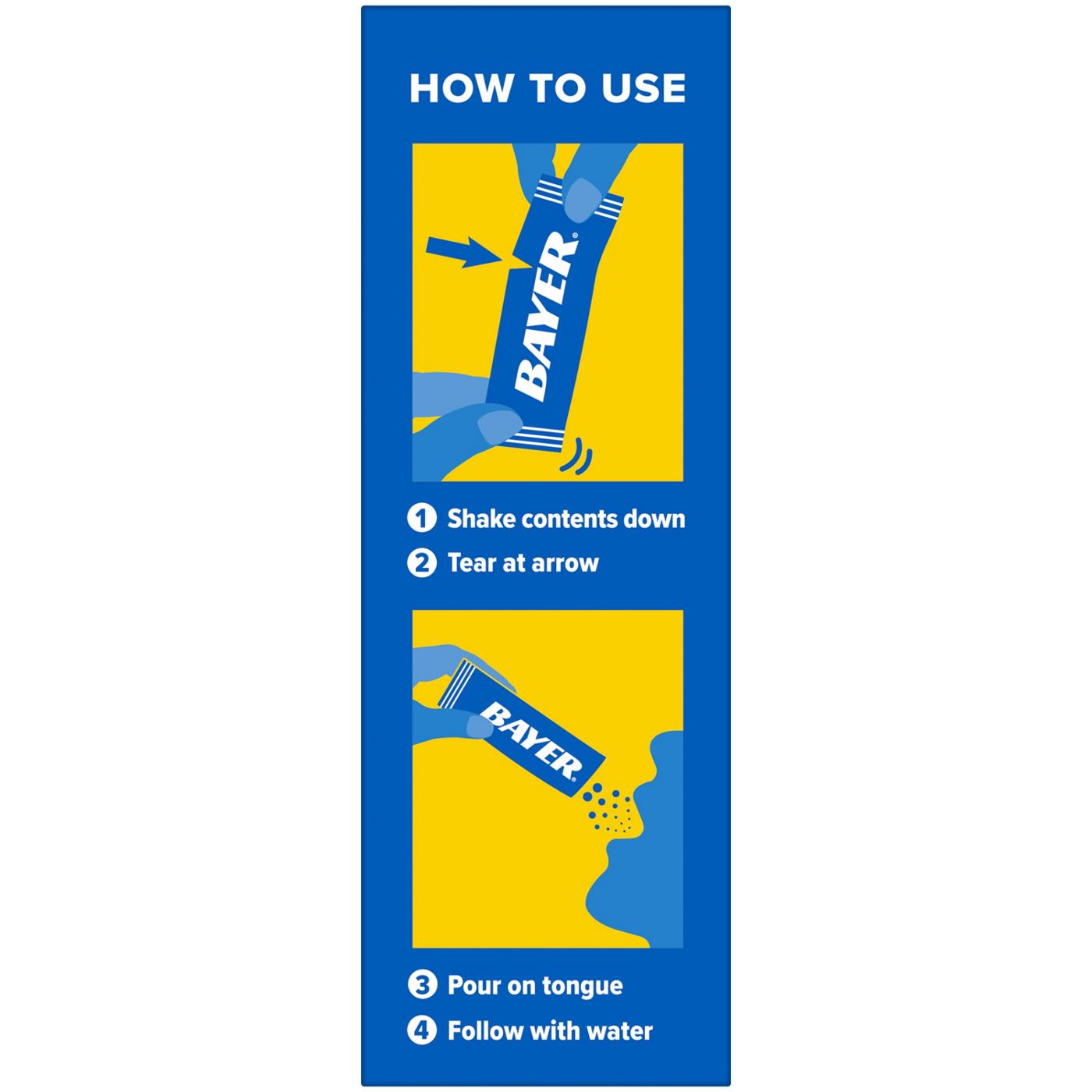 Bayer Aspirin Rapid Relief 650 mg Powder Packets Raspberry Shop