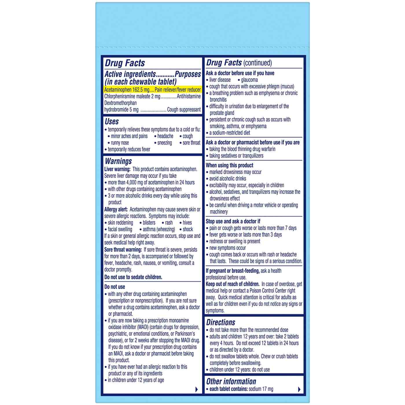 Alka-Seltzer Plus Cold & Flu Fizzy Chewable Tablets - Orange; image 2 of 3