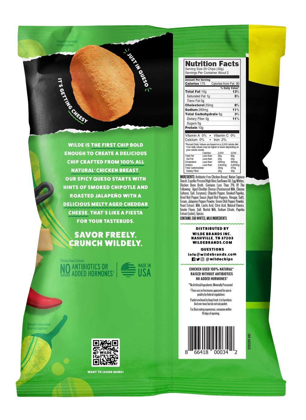WILDE Protein Chips - Spicy Queso; image 2 of 2