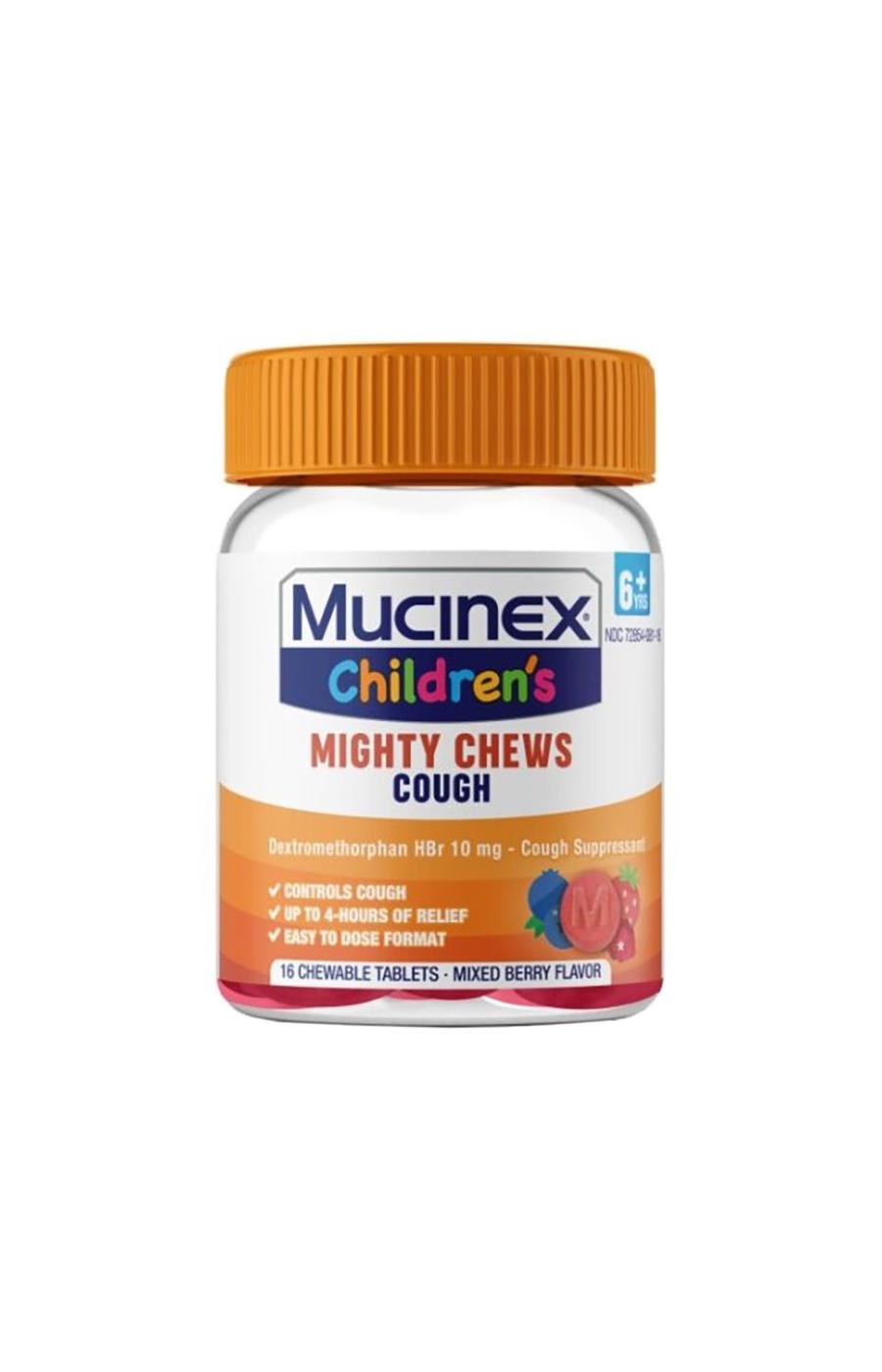 Mucinex Children's Mighty Chews For Daytime Cough Chewable Tablets - Mixed Berry; image 1 of 3