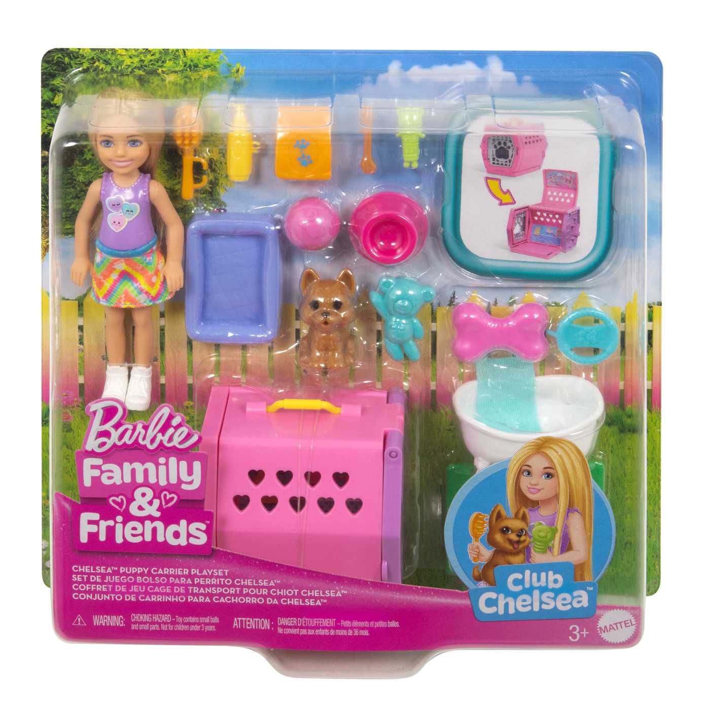 Barbie Family Friends Chelsea Puppy Carrier Playset