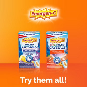 Emergen-C Immune+ Crystals, On-the-Go Immune Support Supplement with Vitamin C, Vitamin D, B Vitamins, Zinc and Manganese, Berry Lemonade