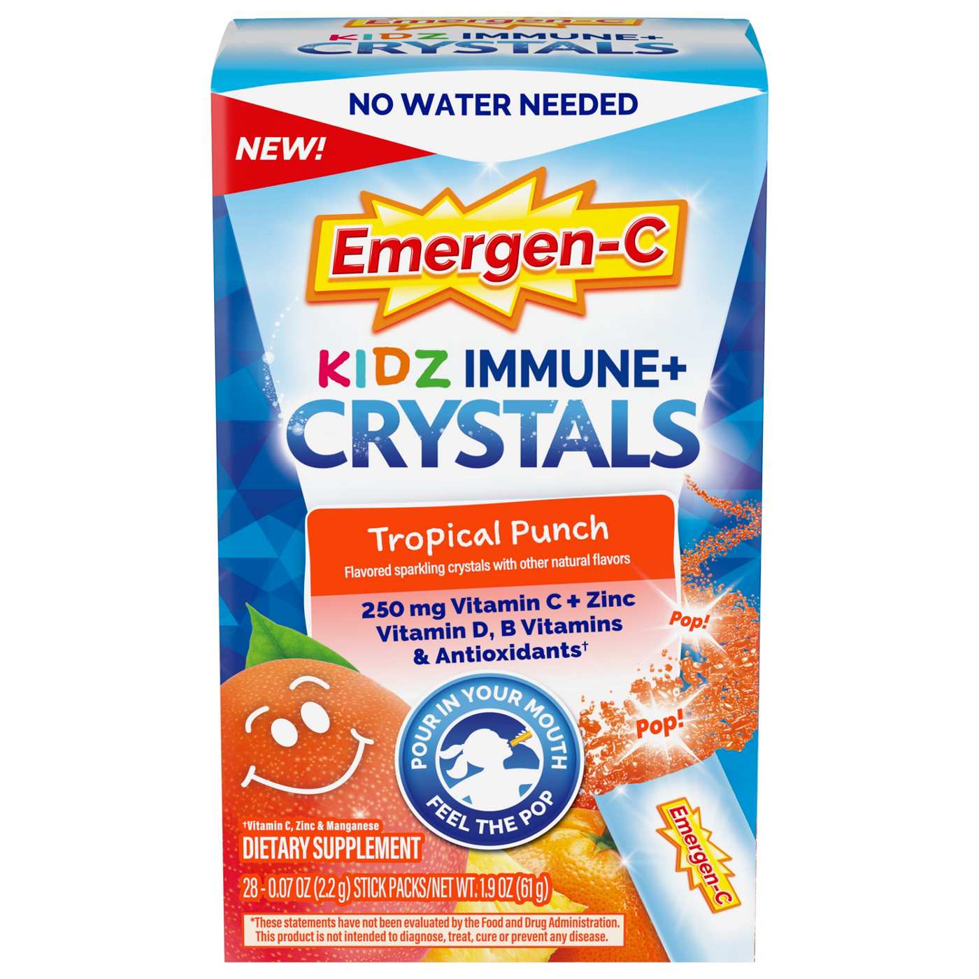 Emergen-C Kids Immune+ Crystals Packets - Tropical Punch; image 1 of 3